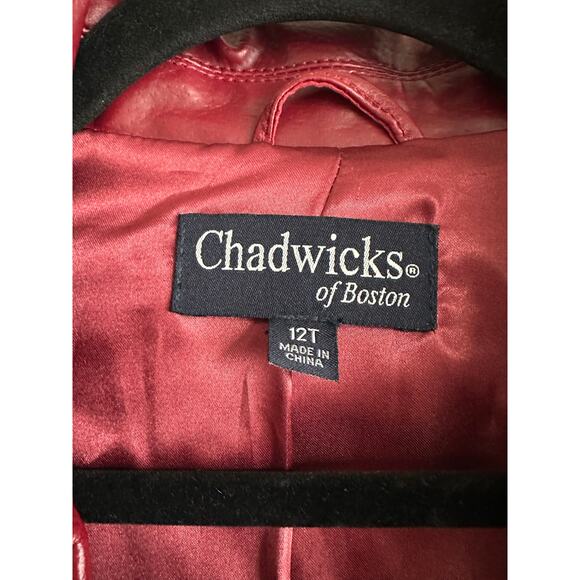 Vintage 90s Oxblood Red Leather Trench Coat Tailored Long Jacket Size 12 Tall - Picture 6 of 6